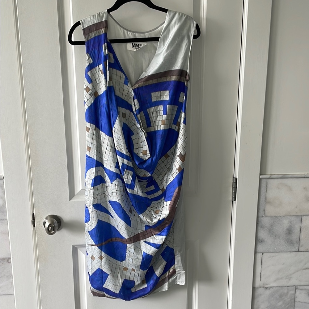 MM6 Maison Martin Margiela Blue and Gray Dress